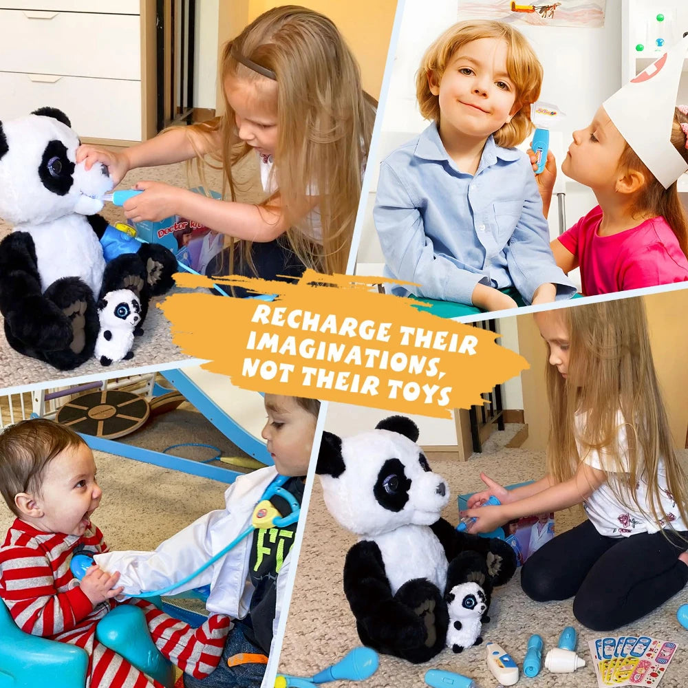 2 - in - 1 Doctor and Dentist Carrycase Kids Role Play Set Education Kit with Lights Sounds Functions Perfect Birthday Christmas Gift for Kids