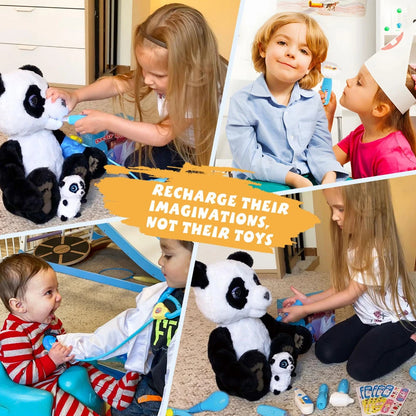 2 - in - 1 Doctor and Dentist Carrycase Kids Role Play Set Education Kit with Lights Sounds Functions Perfect Birthday Christmas Gift for Kids