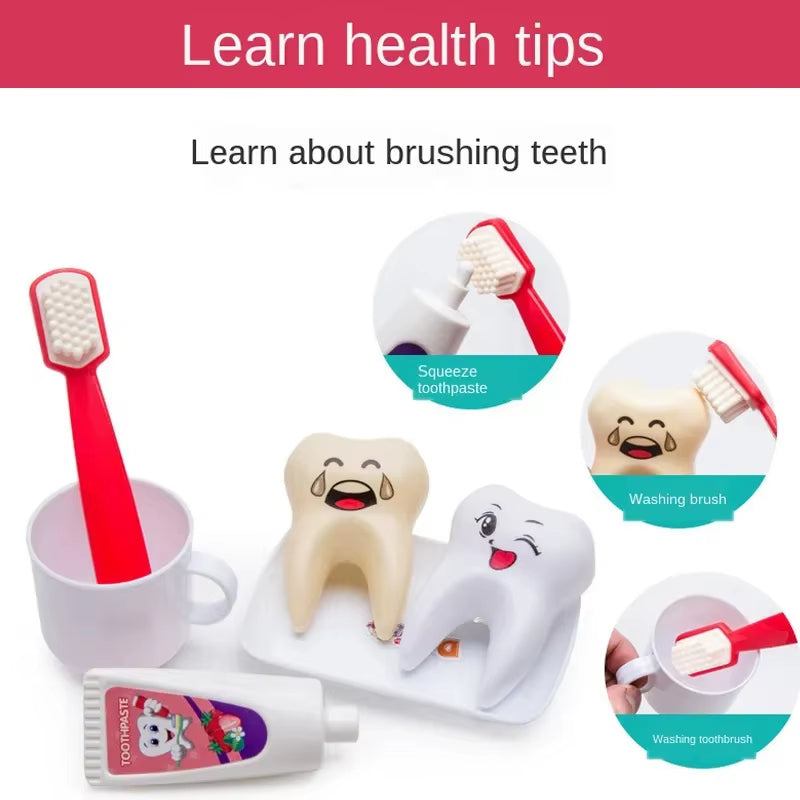 2 - in - 1 Doctor and Dentist Carrycase Kids Role Play Set Education Kit with Lights Sounds Functions Perfect Birthday Christmas Gift for Kids