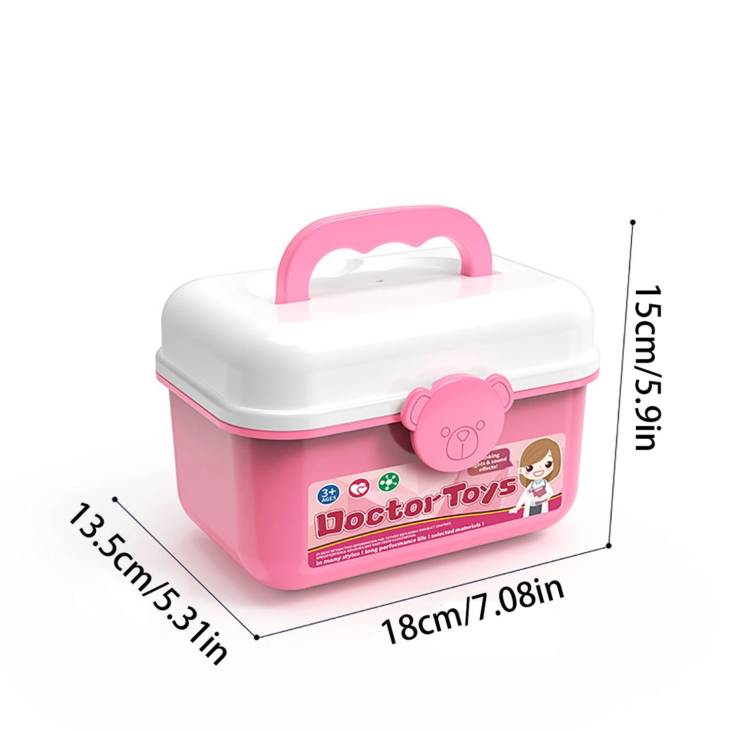 2 - in - 1 Doctor and Dentist Carrycase Kids Role Play Set Education Kit with Lights Sounds Functions Perfect Birthday Christmas Gift for Kids