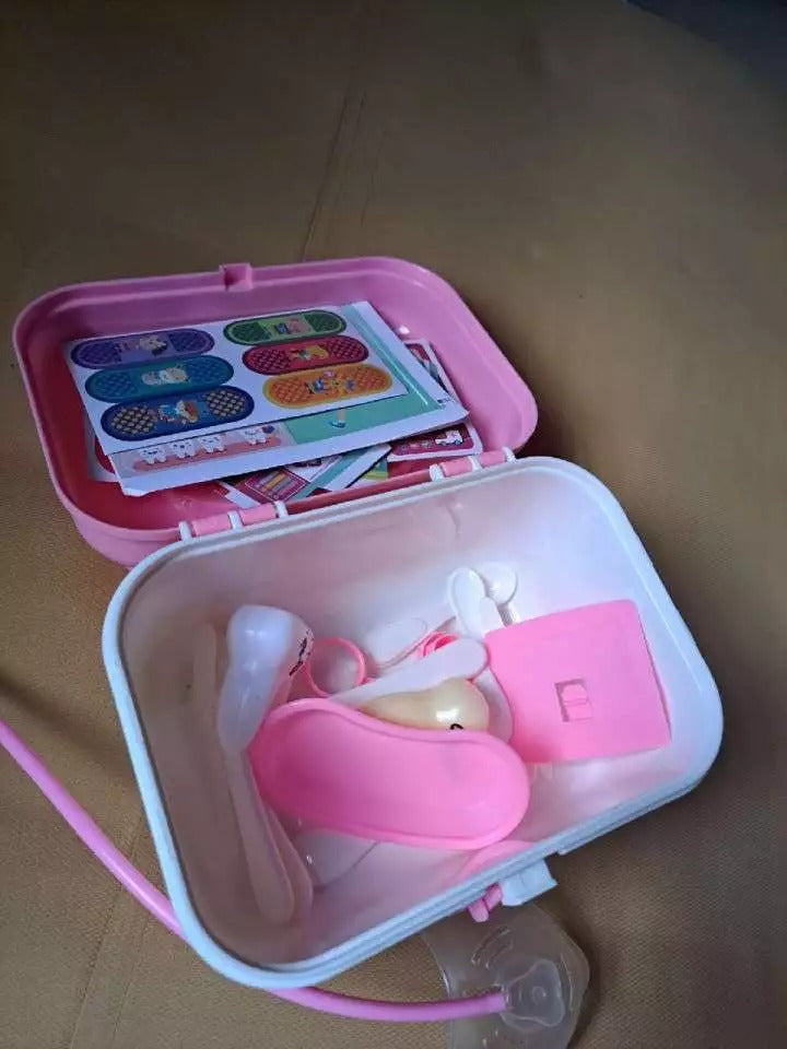 2 - in - 1 Doctor and Dentist Carrycase Kids Role Play Set Education Kit with Lights Sounds Functions Perfect Birthday Christmas Gift for Kids