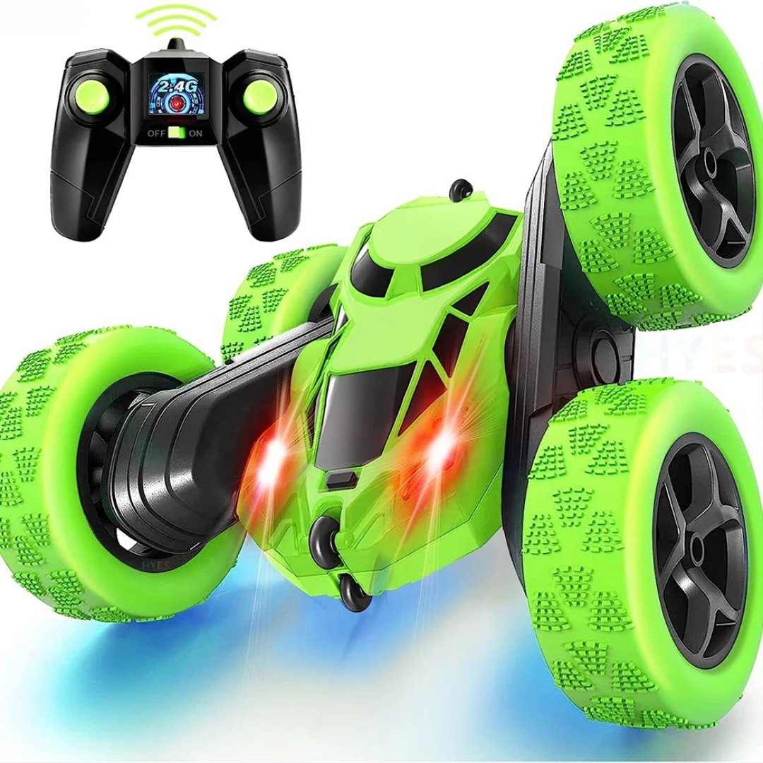 2,4G Remote Control Stunt Car with 360° Rotation, Double Sided Driving, Safe for Ages 6+