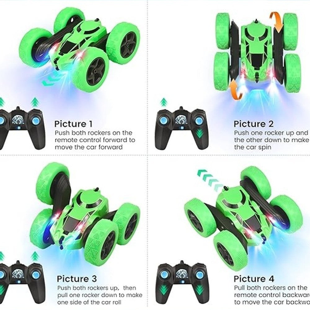 2,4G Remote Control Stunt Car with 360° Rotation, Double Sided Driving, Safe for Ages 6+