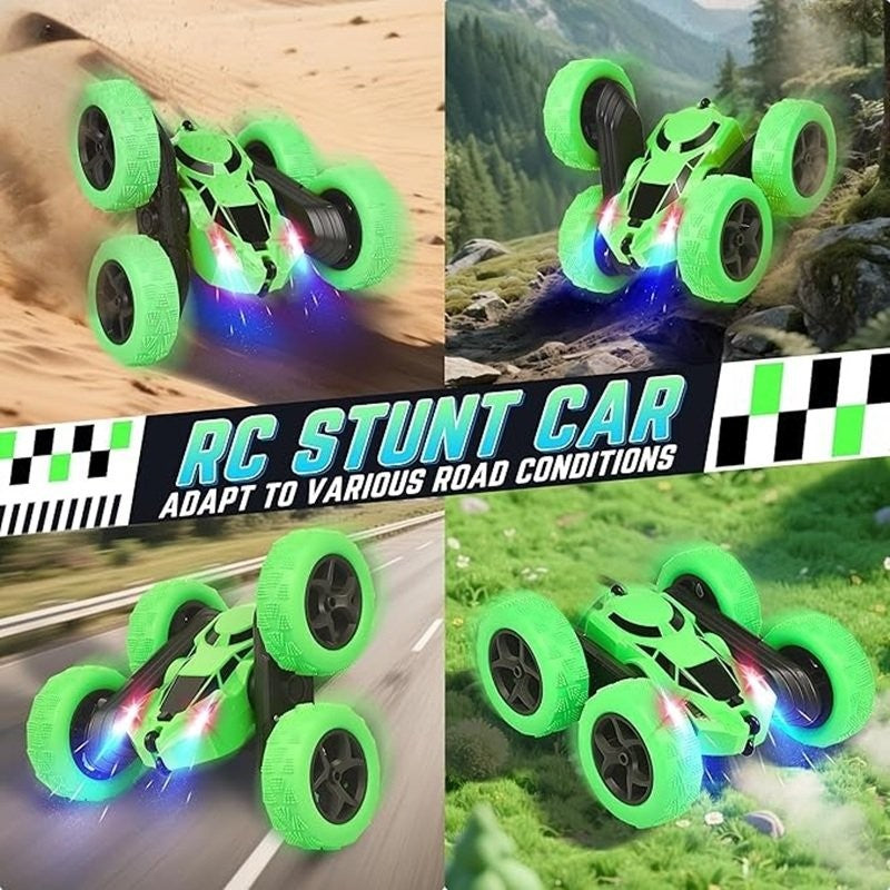 2,4G Remote Control Stunt Car with 360° Rotation, Double Sided Driving, Safe for Ages 6+
