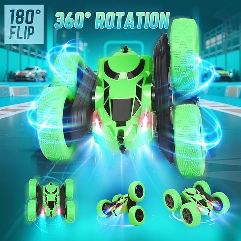 2,4G Remote Control Stunt Car with 360° Rotation, Double Sided Driving, Safe for Ages 6+