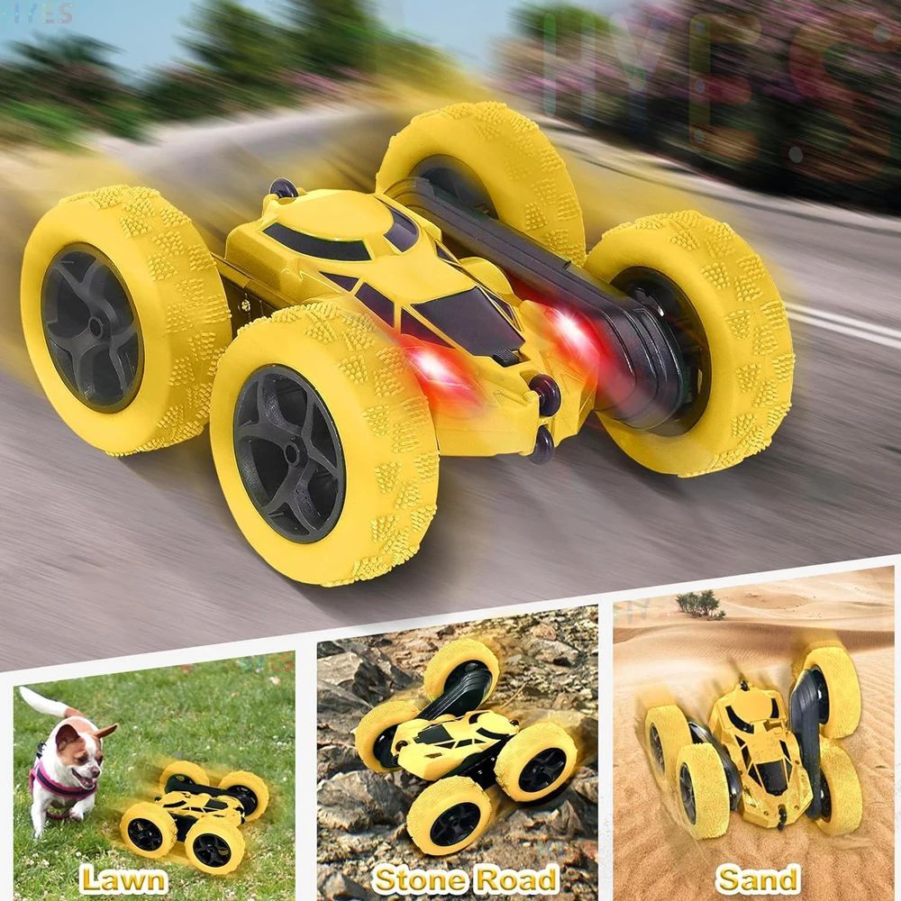 2,4G Remote Control Stunt Car with 360° Rotation, Double Sided Driving, Safe for Ages 6+