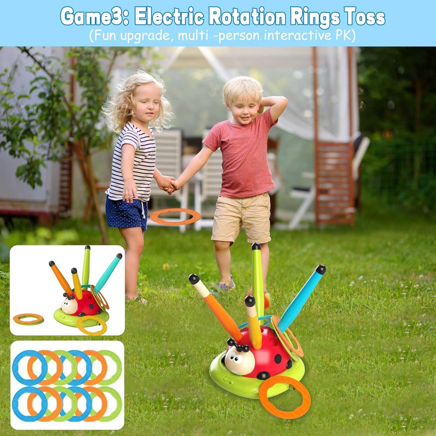 3-in-1 Active Play Toy – Jump, Ring Toss & Rocket Launch with Musical & Remote-Controlled, Easy to Assemble, Safe for Ages 3+
