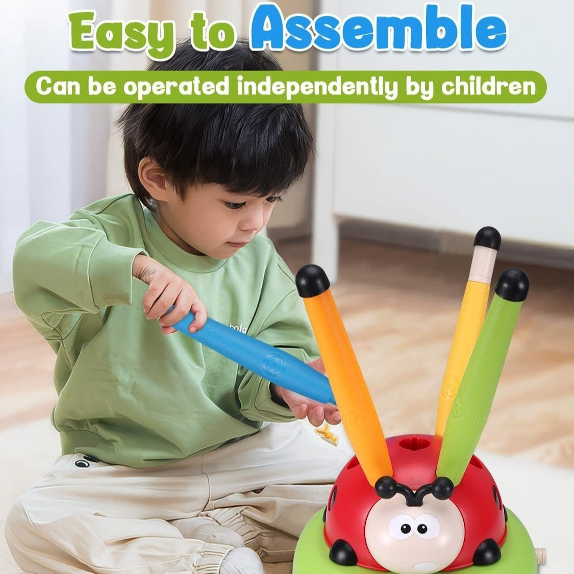 3-in-1 Active Play Toy – Jump, Ring Toss & Rocket Launch with Musical & Remote-Controlled, Easy to Assemble, Safe for Ages 3+