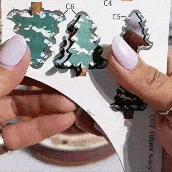 3D Wooden Christmas Tree Music Box with Featuring an Enchanting Holiday Scene, LED Lights, Moving Train, Safe for Ages 14+