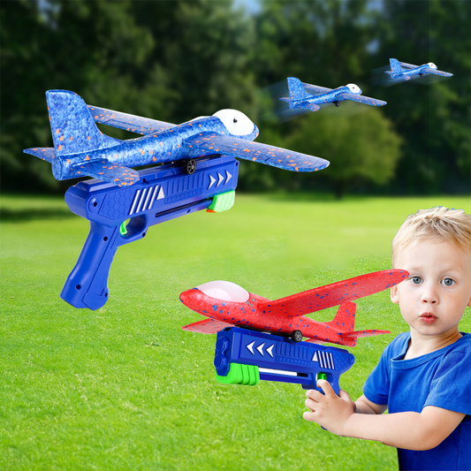 3 Pack Airplane Launcher Toys, Foam Planes, Fly Up to 15m, Safe for Ages 3+