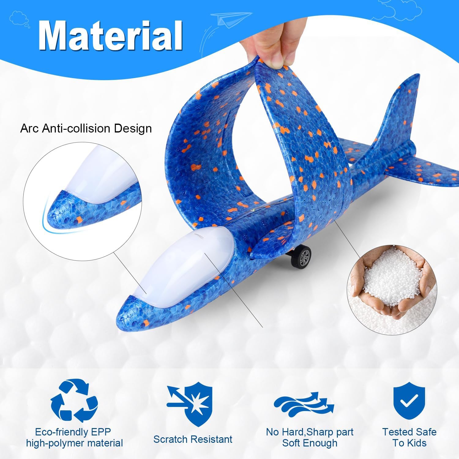3 Pack Airplane Launcher Toys, Foam Planes, Fly Up to 15m, Safe for Ages 3+