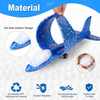 3 Pack Airplane Launcher Toys, Foam Planes, Fly Up to 15m, Safe for Ages 3+