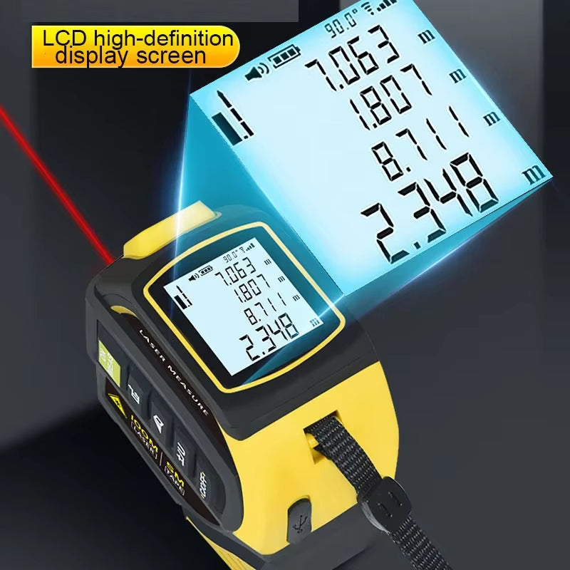 5-in-1 Digital Bluetooth Laser Tape Measure – Smart Electronic Measuring Tool with App Sync