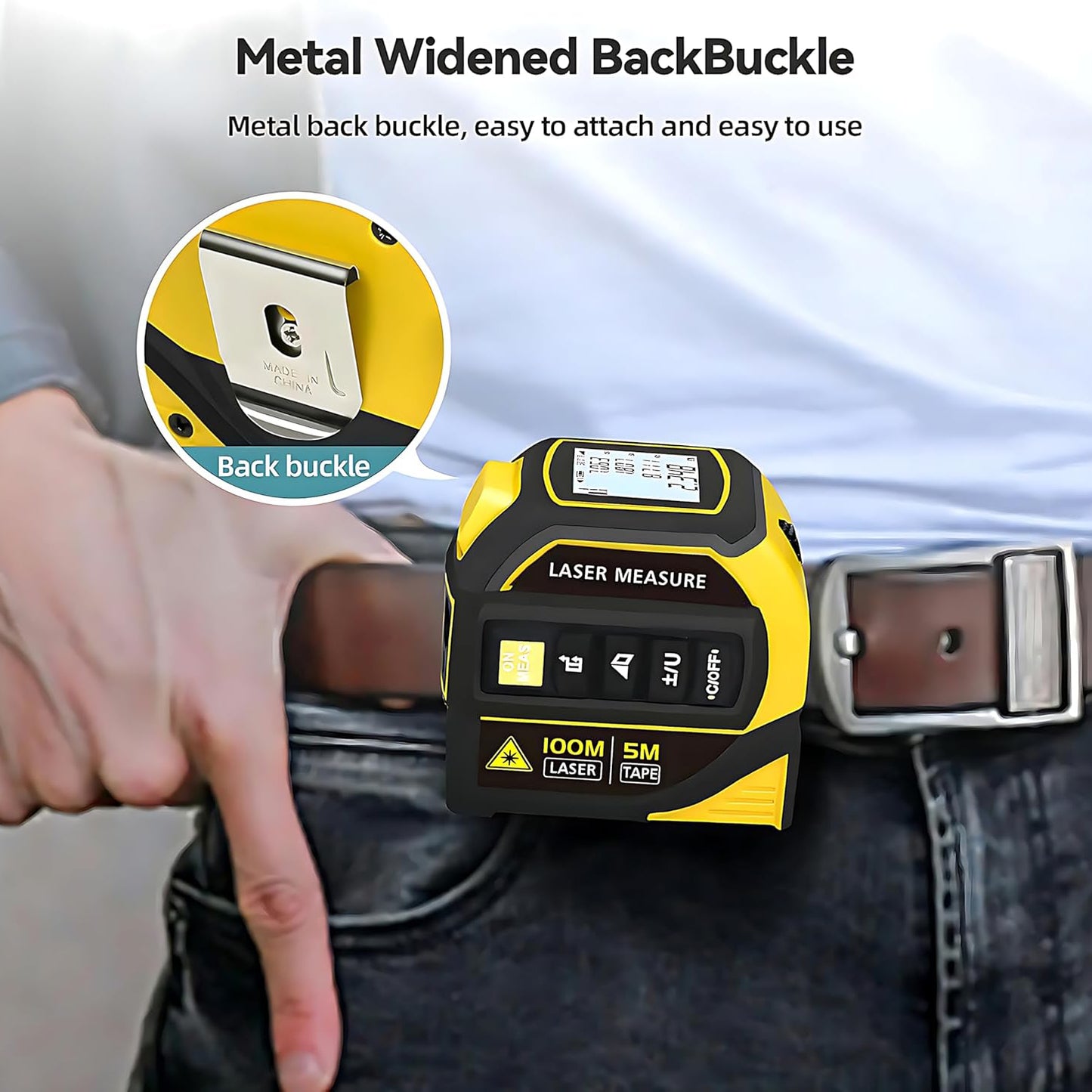 5-in-1 Digital Bluetooth Laser Tape Measure – Smart Electronic Measuring Tool with App Sync
