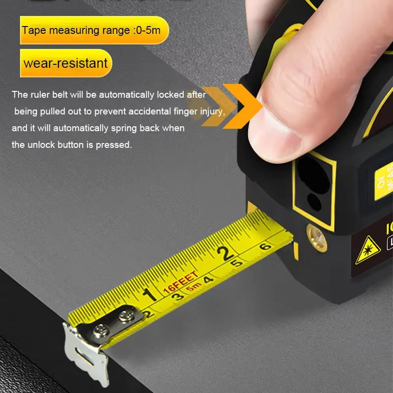 5-in-1 Digital Bluetooth Laser Tape Measure – Smart Electronic Measuring Tool with App Sync
