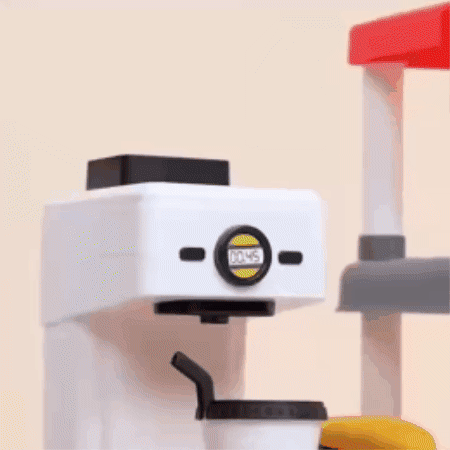 71 Pcs Kids Fast Food Playset Caterer Kitchen Toy Set with Cash Register & Drink Dispenser