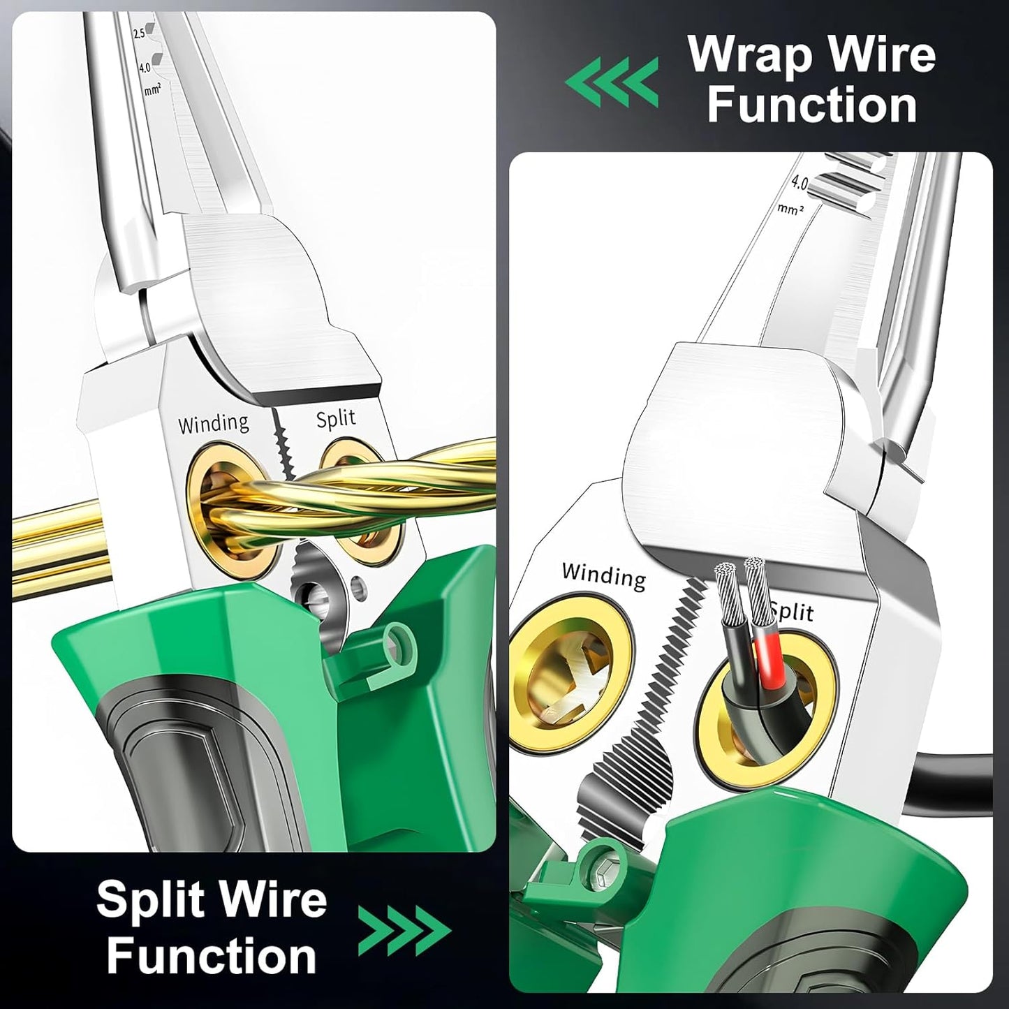 8-in-1 Multi-Functional Wire Stripping Pliers with Electrical Tester, Winding & Split Hole Design, Made from Durable Stainless Steel