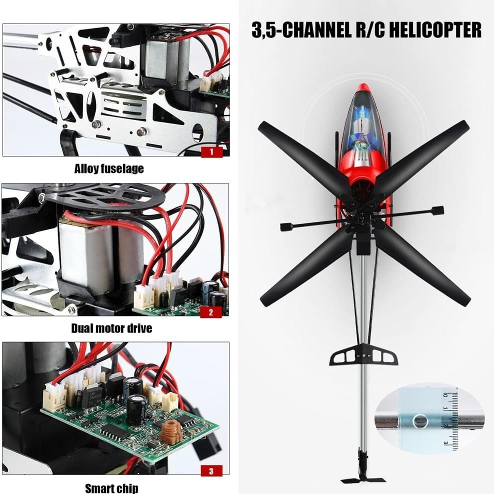80cm Large Remote Control Helicopter with 2,4G Fall-resitant, Anti-wind, Rechargeble, Long flight-time, Safe for Ages 14+