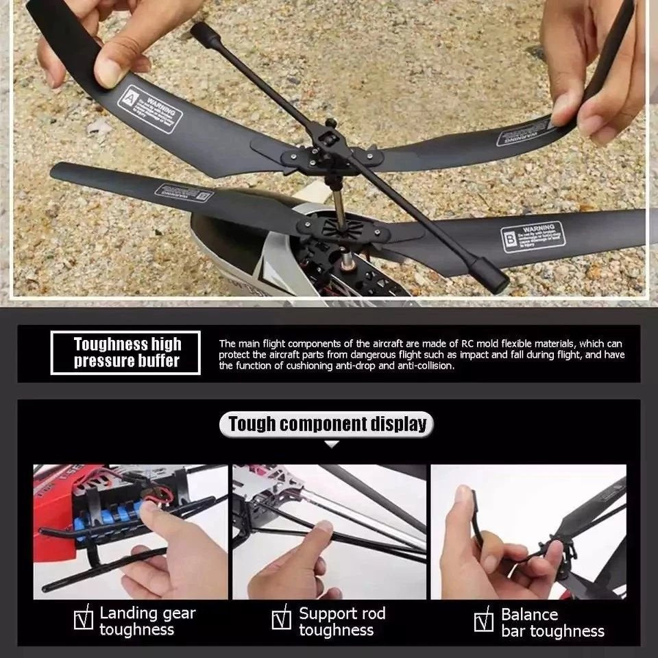 80cm Large Remote Control Helicopter with 2,4G Fall-resitant, Anti-wind, Rechargeble, Long flight-time, Safe for Ages 14+