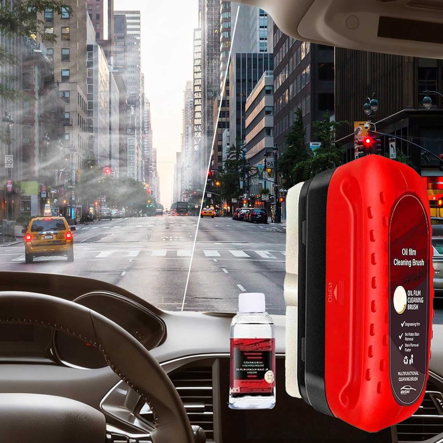Advanced Glass Oil Film Cleaning Brush for Car Windshield Water Stain Removal