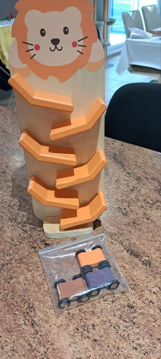 Animals Wooden Car Ramp Racer Toy, Zig Slide, Educational Game, Safe for Ages 1+