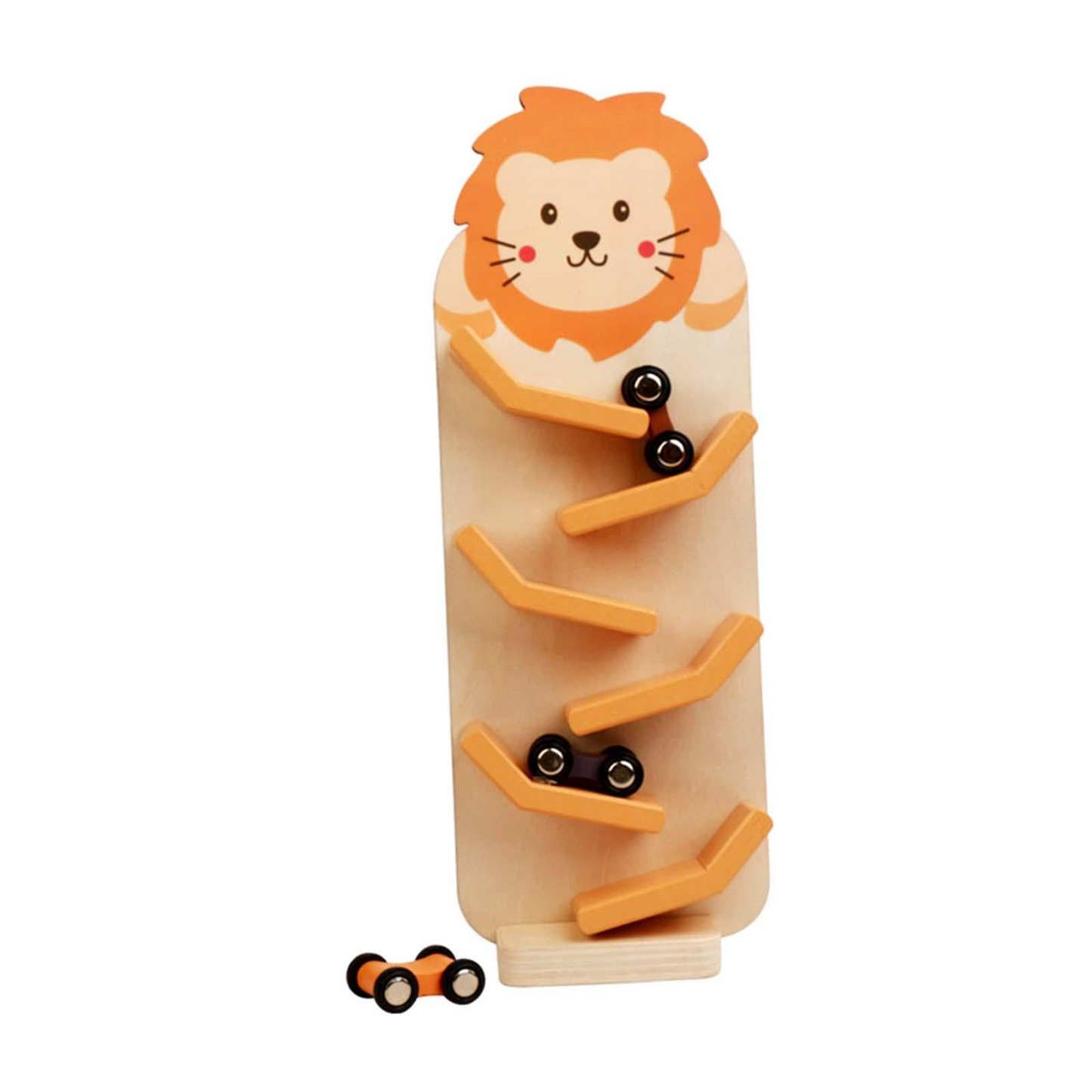 Animals Wooden Car Ramp Racer Toy, Zig Slide, Educational Game, Safe for Ages 1+