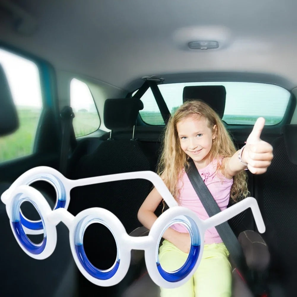 Anti-Motion Sickness Glasses, Lens-Free, Lightweight, Detachable for Travel