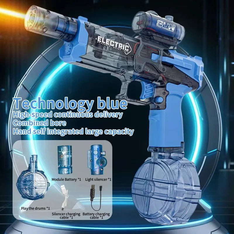 Rechargeable Electric Water Gun with Light & Sound for Ages 8+ - 26FT Range, Large Capacity