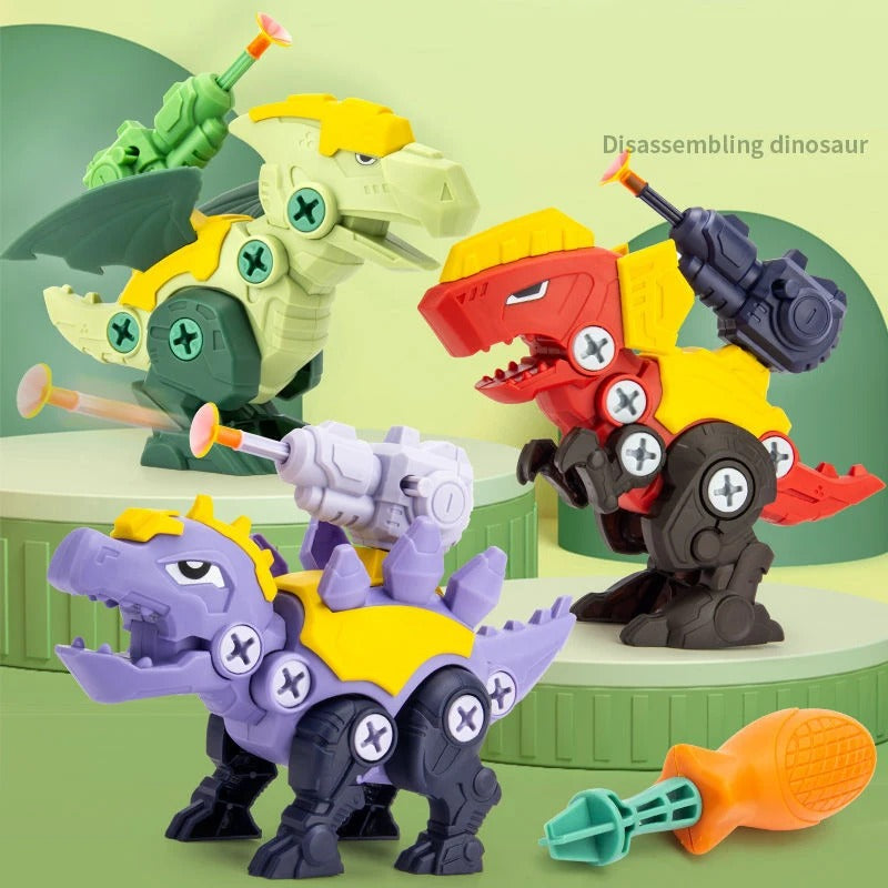 Build & Blast Dinosaur Adventure Set with Foam Bullet Launcher, Easy to Assemble and Disassemble, Safe for Ages 3+