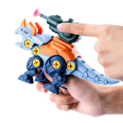 Build & Blast Dinosaur Adventure Set with Foam Bullet Launcher, Easy to Assemble and Disassemble, Safe for Ages 3+