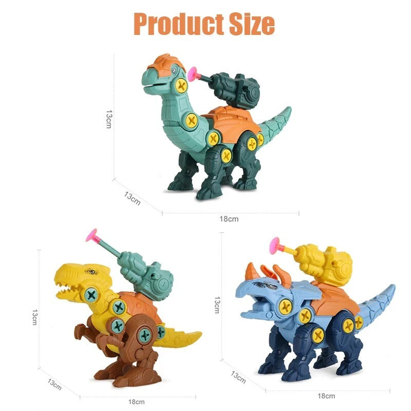 Build & Blast Dinosaur Adventure Set with Foam Bullet Launcher, Easy to Assemble and Disassemble, Safe for Ages 3+