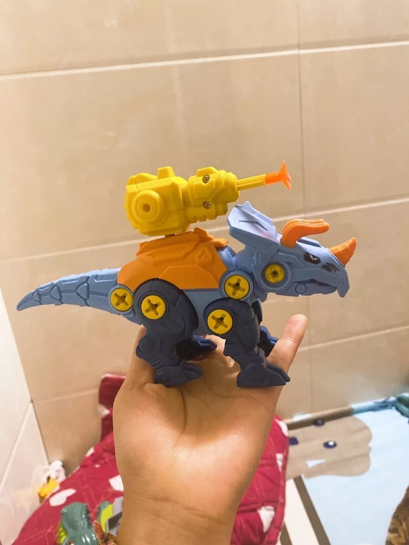 Build & Blast Dinosaur Adventure Set with Foam Bullet Launcher, Easy to Assemble and Disassemble, Safe for Ages 3+