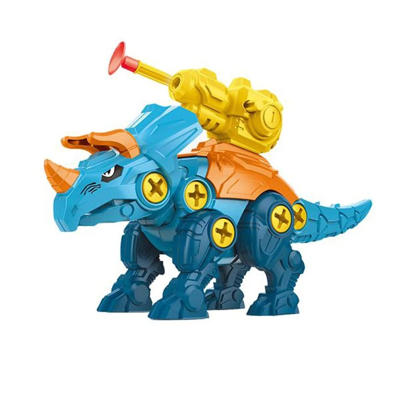 Build & Blast Dinosaur Adventure Set with Foam Bullet Launcher, Easy to Assemble and Disassemble, Safe for Ages 3+