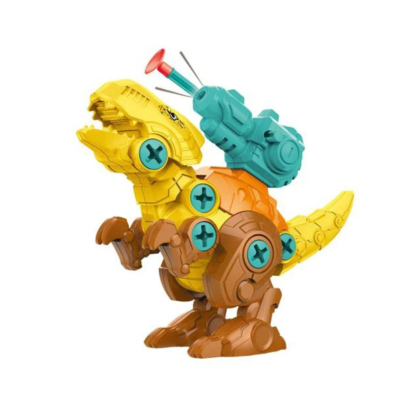 Build & Blast Dinosaur Adventure Set with Foam Bullet Launcher, Easy to Assemble and Disassemble, Safe for Ages 3+