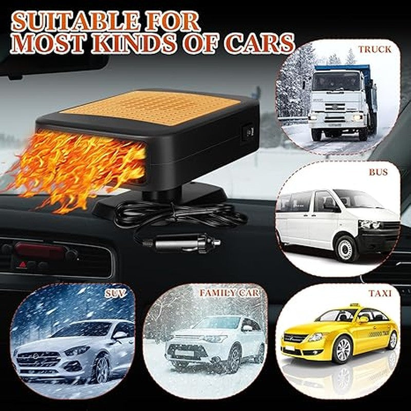 Car Heater, 12V/24v 200W Car Heater 2 in 1 Heating Fan Defroster Demister Car Amplifier Cooling Fans