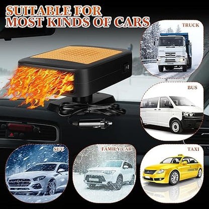 Car Heater, 12V/24v 200W Car Heater 2 in 1 Heating Fan Defroster Demister Car Amplifier Cooling Fans