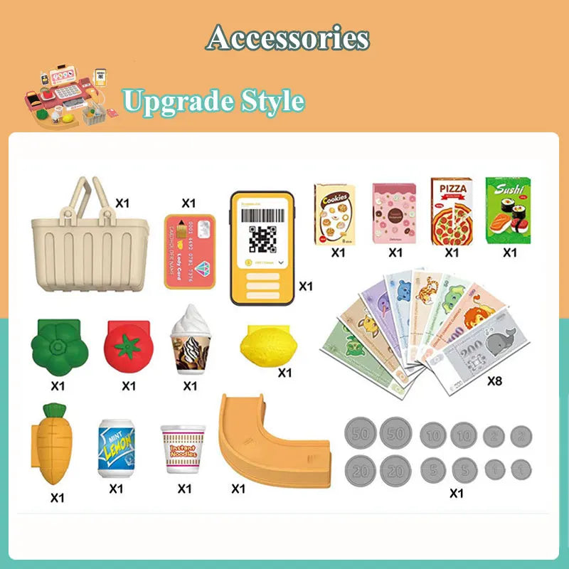 Cash Register Toy with Role-Play Features, Built-in Calculator, Mobile Payment, Safe for Ages 3+