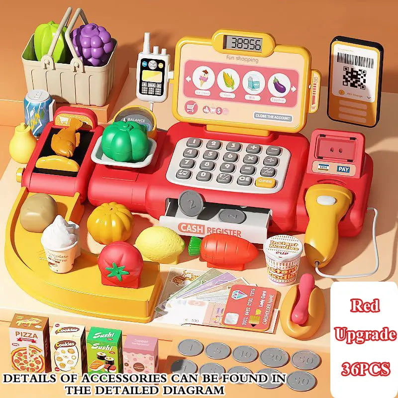 Cash Register Toy with Role-Play Features, Built-in Calculator, Mobile Payment, Safe for Ages 3+