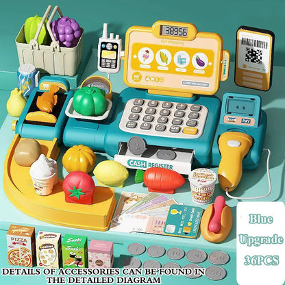 Cash Register Toy with Role-Play Features, Built-in Calculator, Mobile Payment, Safe for Ages 3+