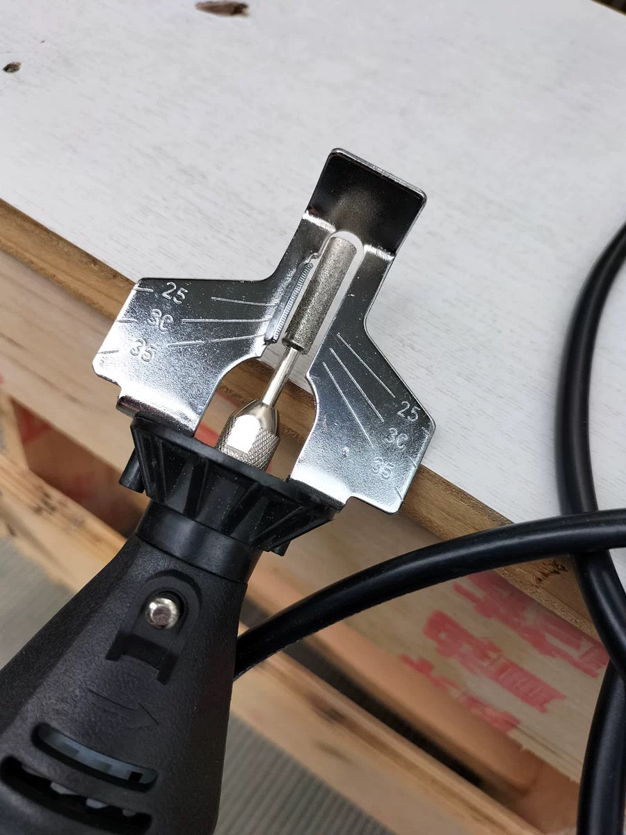 Chainsaw Sharpening Tool with 3 Polishing Bits and a Ruler, Featuring High-Speed Steel Grinding Heads