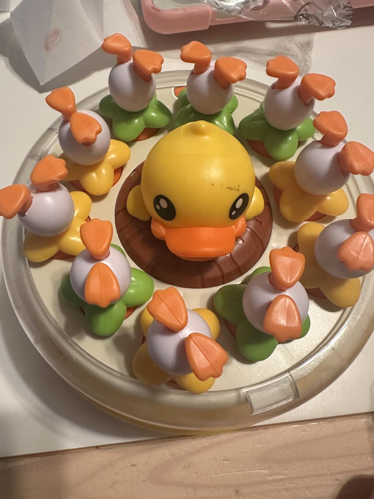 Children Duck Fishing Toy with Spring Popping Ducks, Catching Net and Spinner Base – Safe for Ages 3+