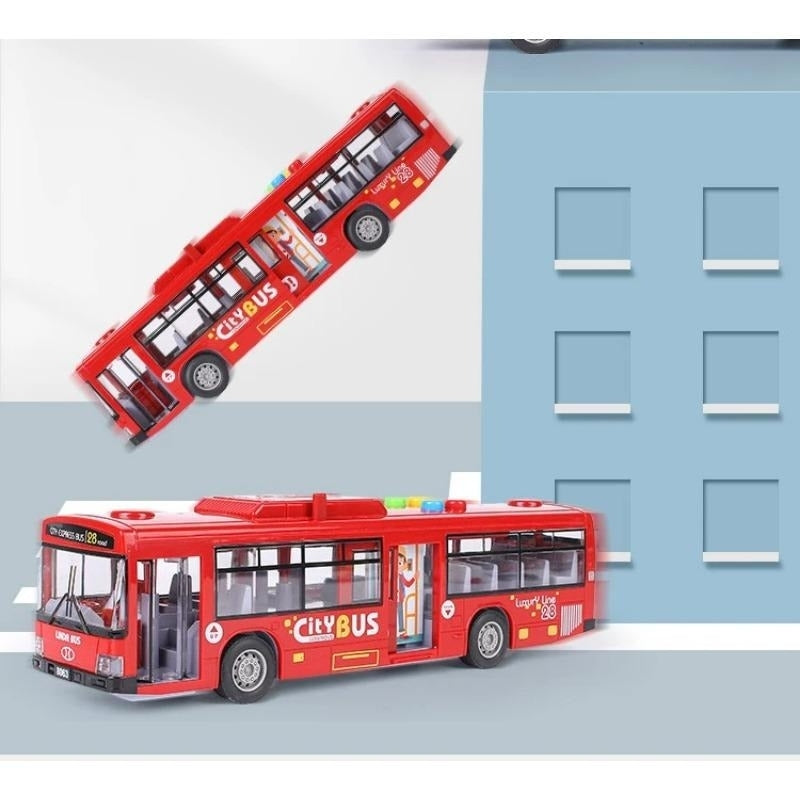 City Bus Toy with Sound, Lights, Opening & Closing Doors – Safe for Ages 3+