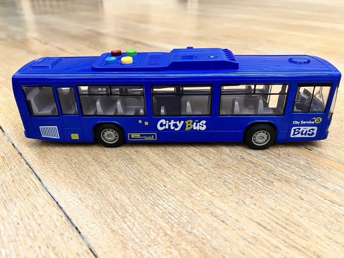 City Bus Toy with Sound, Lights, Opening & Closing Doors – Safe for Ages 3+