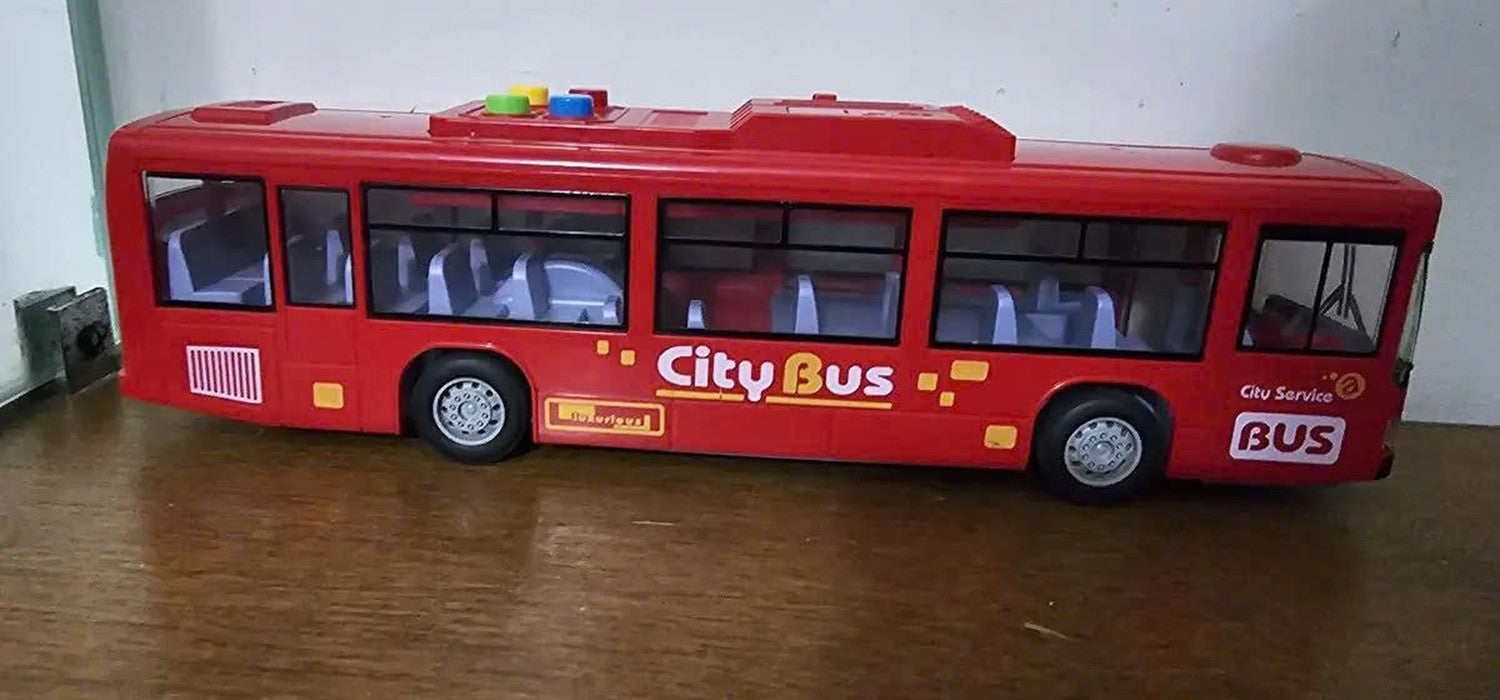 City Bus Toy with Sound, Lights, Opening & Closing Doors – Safe for Ages 3+
