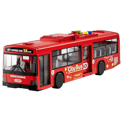 City Bus Toy with Sound, Lights, Opening & Closing Doors – Safe for Ages 3+