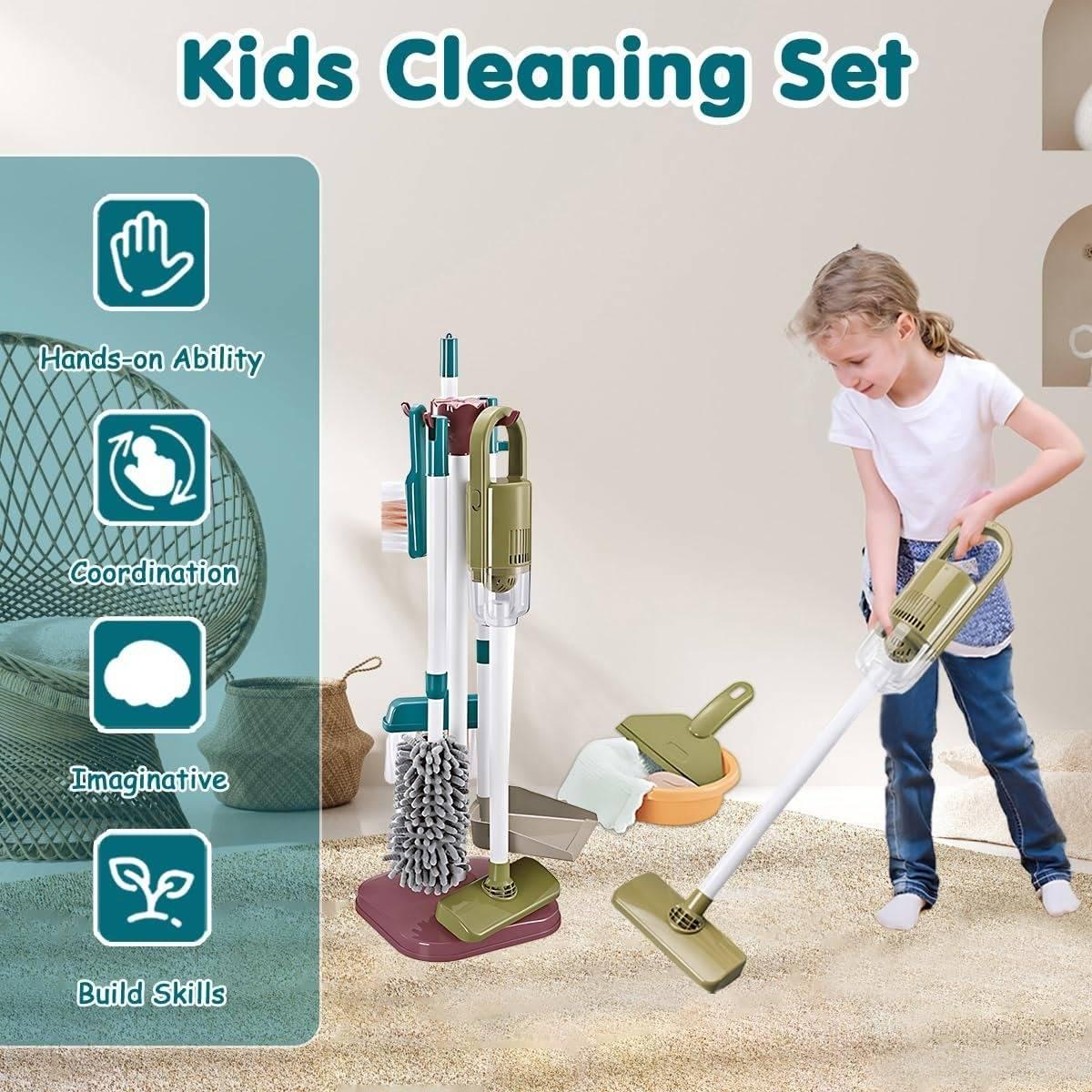 Cleaner Tool Toy with Hanging Rack, Easy to Assemble and Disassemble, Safe for Ages 3