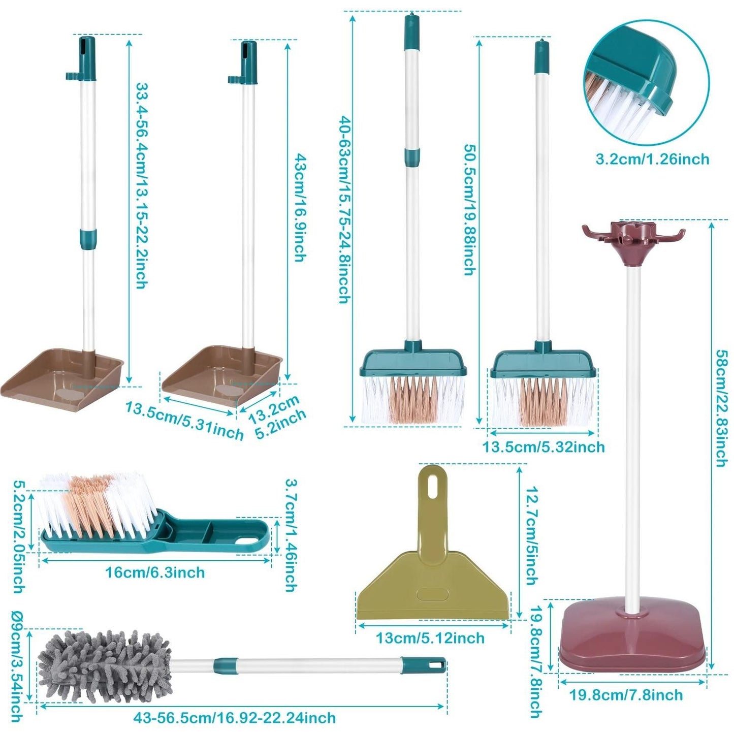 Cleaner Tool Toy with Hanging Rack, Easy to Assemble and Disassemble, Safe for Ages 3
