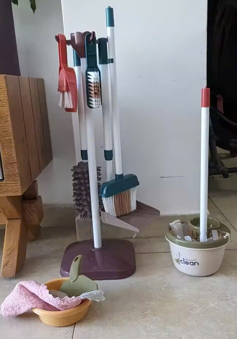 Cleaner Tool Toy with Hanging Rack, Easy to Assemble and Disassemble, Safe for Ages 3