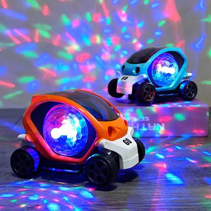 Colorful Electric Toy Car with 360° Spinning Wheels, Bright 4D Lights, Playful Music, Safe for Ages 4+
