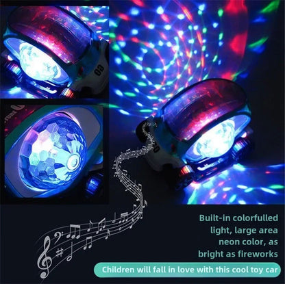 Colorful Electric Toy Car with 360° Spinning Wheels, Bright 4D Lights, Playful Music, Safe for Ages 4+